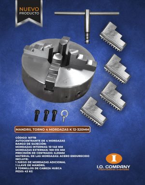 1677B Mandril Torno 4 Mordazas K 12-320mm - Imagen 5