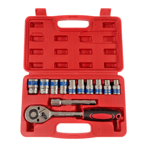 1108B JUEGO COPAS RATCHET 1/2" X 12 PIZ