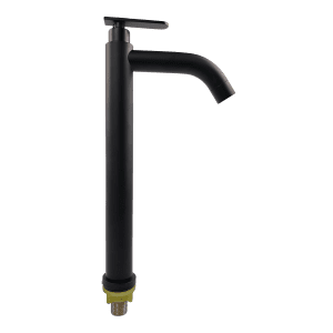 4072 GRIFERIA LAVAMANOS POSTE ALTO NEGRO ACERO INOX 2202BHS-036A