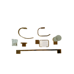 5922B ACCESORIOS PARA BAÑO DORADO X 7 PIZ