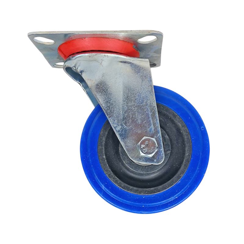 7642 RUEDA AZUL GIRATORIA 100 MM